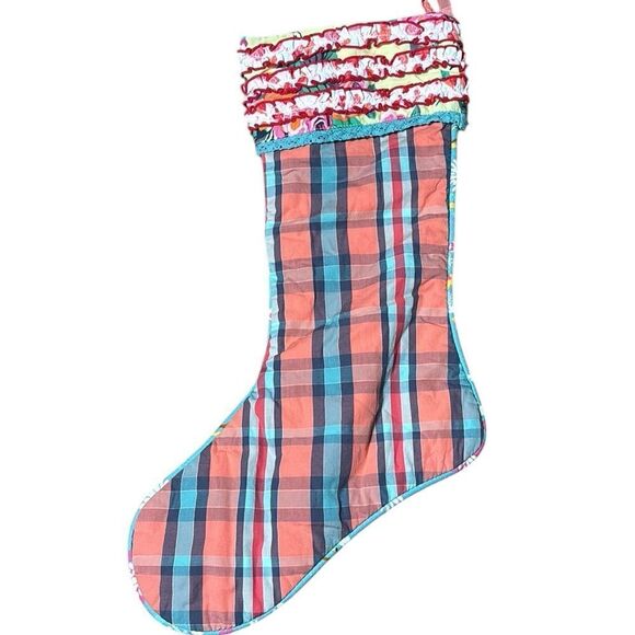 Matilda Jane once upon a time plaid ruffle stocking Christmas holiday reversible - Picture 2 of 4